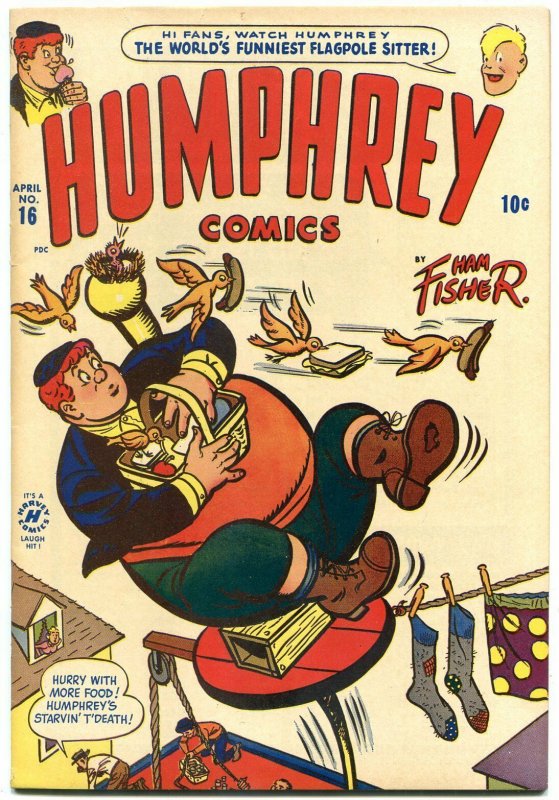 Humphrey Comics #16 1950- Flagpole sitter- Harvey golden Age VF