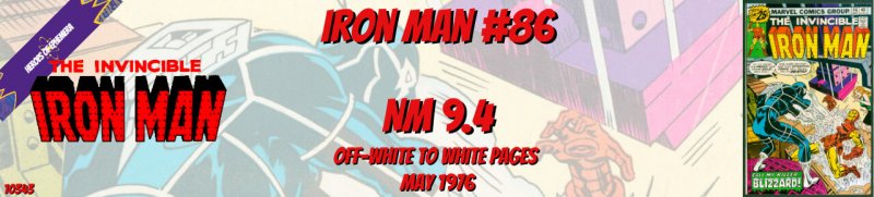 Iron Man 86 NM 9.4 1st Blizzard Marvel 1976