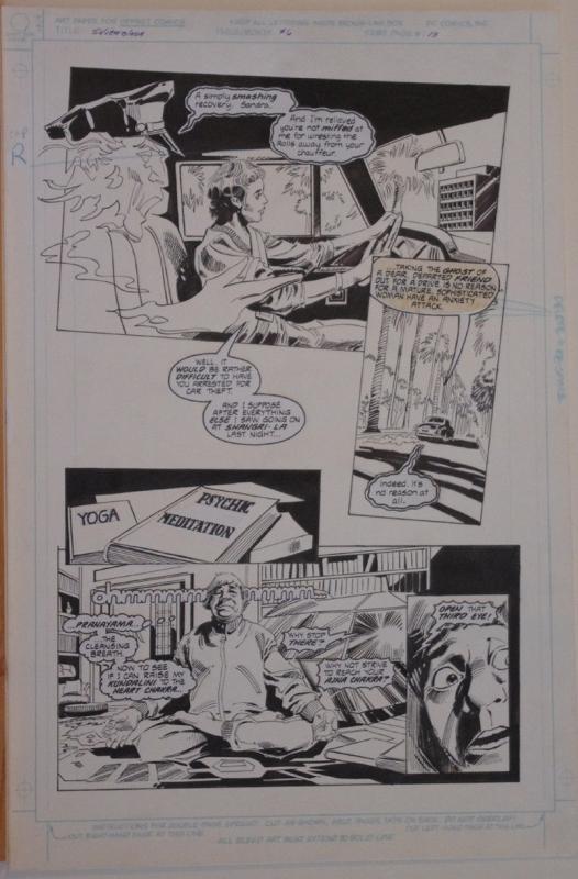 GENE COLAN / STEVE MITCHELL original art, SILVERBLADE #6 pg 13, 13x20,1987, Yoga