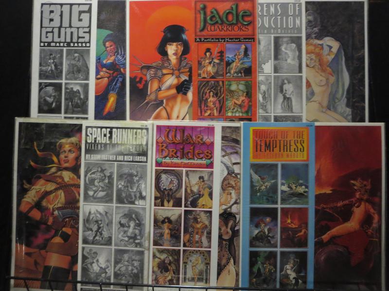 Comic Art Portfolios Lot of 6 11 x 14 FULL COLOR 36 prints BAD GIRLS ART signed