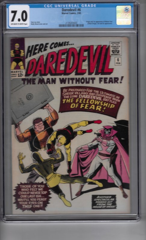 Daredevil #6 (1965) cgc graded 7.0