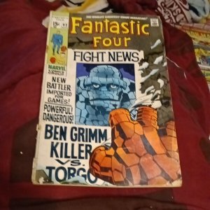 Fantastic Four #92 Jack Kirby Cover & Stan Lee Ben Grimm Killer 1969 Silver Age