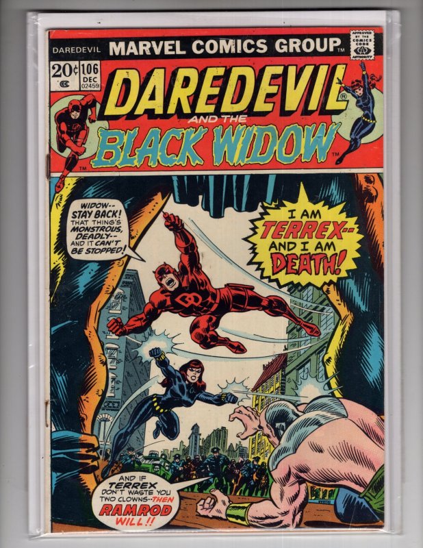 Daredevil #106 (1973) Black Widow! Moondragon Appearance / EC#2