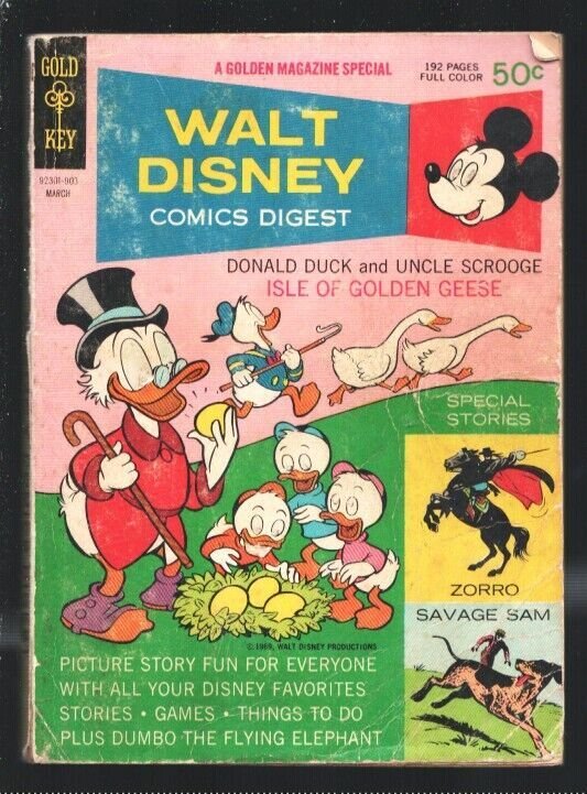 Walt Disney Comics Digest #9 1969-Carl Barks-Zorrro-Alex To-Donald Duck-Capt....