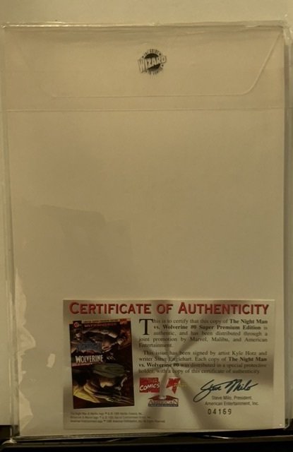 Night Man vs. Wolverine #0 Variant Cover (1995) Signed w/COA