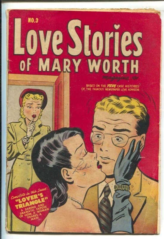 Love Stories of Mary Worth #3 1949-Love triangle cover-Rare Canadian variant-...