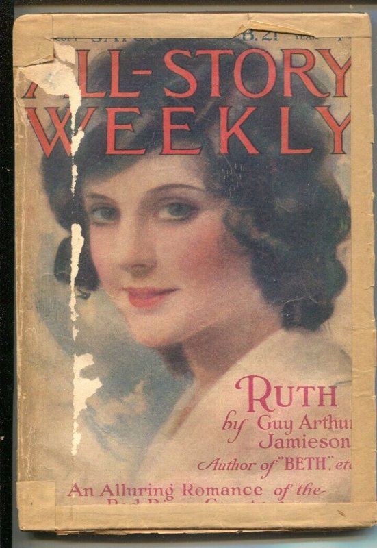 All-Story Weekly 2/21/1920 Ray Cummings-Ruth by Guy Arthur Jamieson-100+ ye...