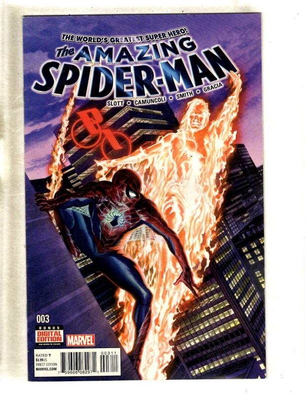 Lot Of 3 Amazing Spider-Man Marvel Comic Books # 1 2 3 Alex Ross Venom Hulk MF14