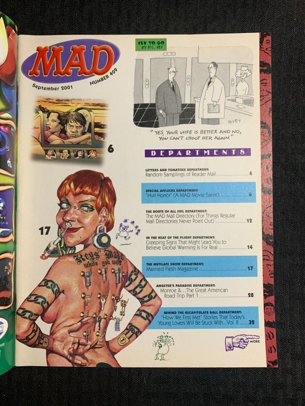 2001 MAD Magazine #409 FVF 7.0 Alfred E Neuman / The Weakest Link