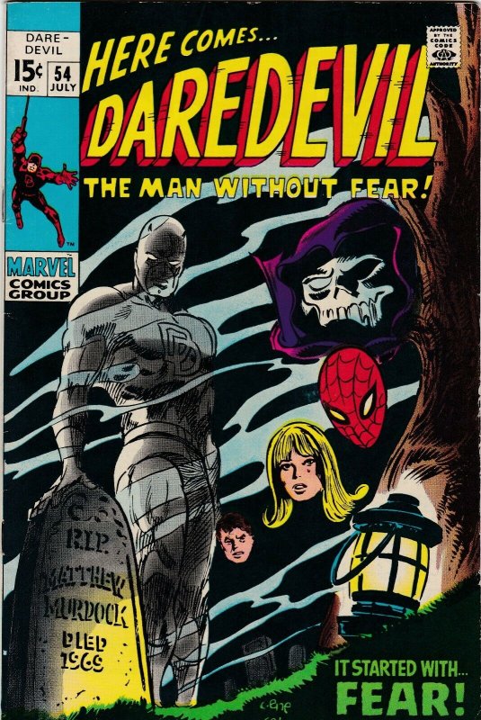 Daredevil 54 VF-  Spider-Man Cameo (Marvel July 1969)