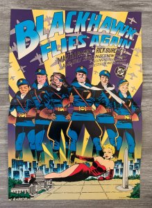1988 BLACKHAWK FLIES AGAIN 11x16 DC Comics Promo Poster FVF 7.0 Pasko Burchett