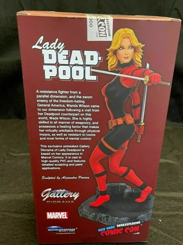 Lady Deadpool Statue Marvel Gallery Diamond Select Toys Figure Unmasked Variant