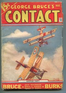 GEORGE BRUCE'S CONTACT 03/1934-WWI AVIATION-BI-PLANE-FRANK TINSLEY COVER-fn