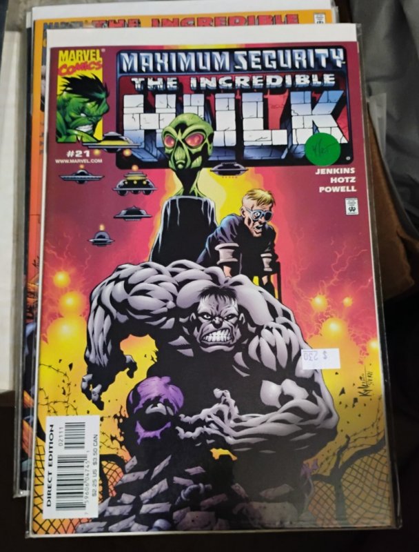 incredible Hulk # 21 2000   vol 2 Marvel disney  MAXIMUM SECURITY JOE FIXIT GREY