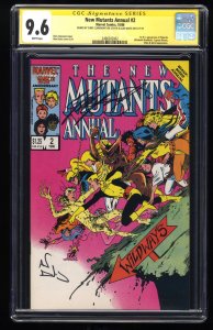 New Mutants Annual #2 CGC NM+ 9.6 Signed SS Chris Claremont & Alan Davis