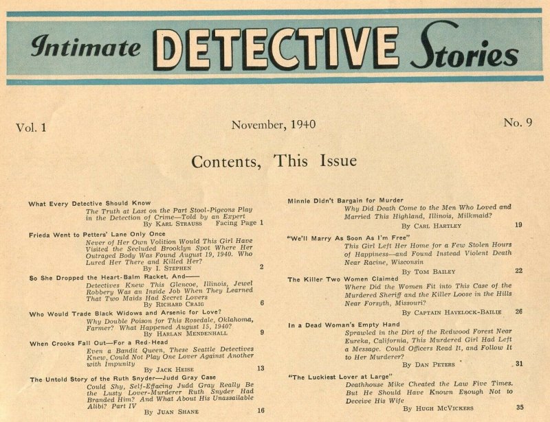 Intimate Detective Stories #9 11/1940-gun moll-mystery-violent-pulp thrills-VF 