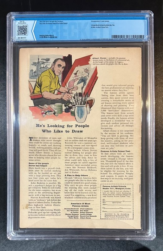 (1963) AMAZING SPIDERMAN #2 CBCS 3.5 1st Vulture & Tinkerer! Stan Lee! Ditko!