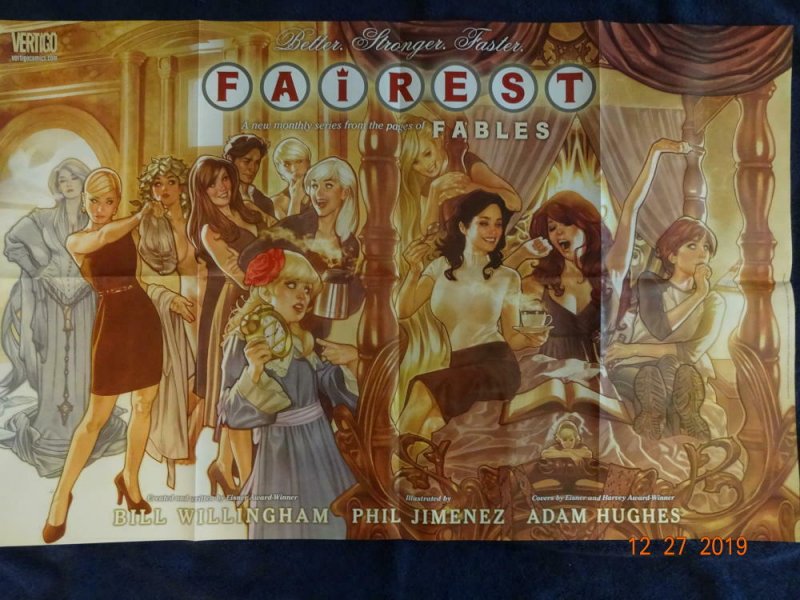 FAIREST Promo Poster, 22 x 34, 2012, VERTIGO Adam Hughes Unused 398 