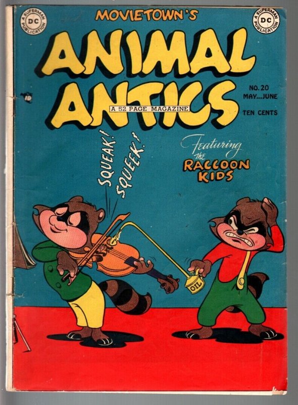 ANIMAL ANTICS #20-1949-RACCOON KIDS-VIOLIN COVER-GOLDEN AGE DC-VG VG