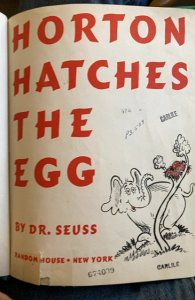Horton hatches the egg, Dr. Seuss, 1940, X library