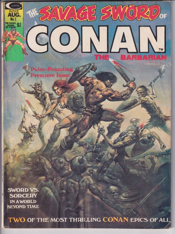 SAVAGE SWORD OF CONAN #1 (Aug 1974) VG 4.0 - Classic early Conan!