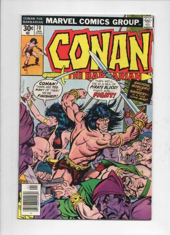 CONAN the BARBARIAN #69 70 71 VG+, Buscema, Chan, Howard, 1970 1976 1977, Belit