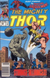 Thor #447 (Newsstand) FN ; Marvel | Spider-Man Absorbing Man