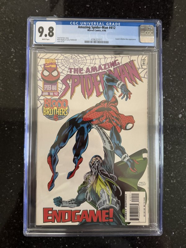 Amazing Spider-Man # 412 CGC 9.8 Mark Bagley Remark (1996)