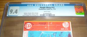 Purple Warp #12 CGC 9.4 tiny print run - highest graded underground comix 