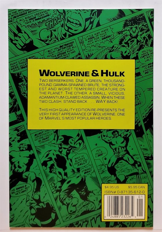 Wolverine Battles the Incredible Hulk (1989, Marvel) VF+ - First Printing