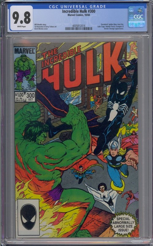 INCREDIBLE HULK #300 CGC 9.8 DAREDEVIL SPIDER-MAN WHITE PAGES