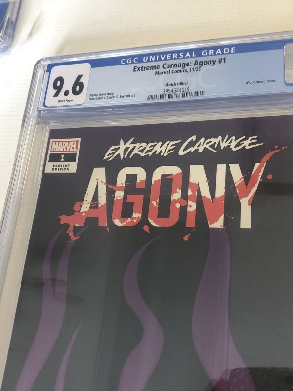 Extreme Carnage: Agony (2021) #1 (CGC 9.6) Sketch Ed. Census 1!!