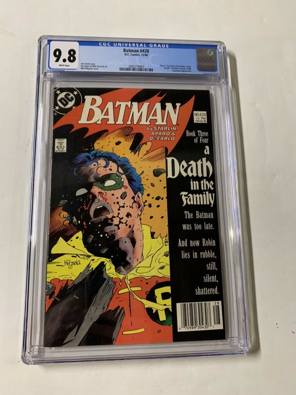 Batman 428 Cgc 9.8 White Pages Newsstand Edition Dc Comics Death Jason Todd 007