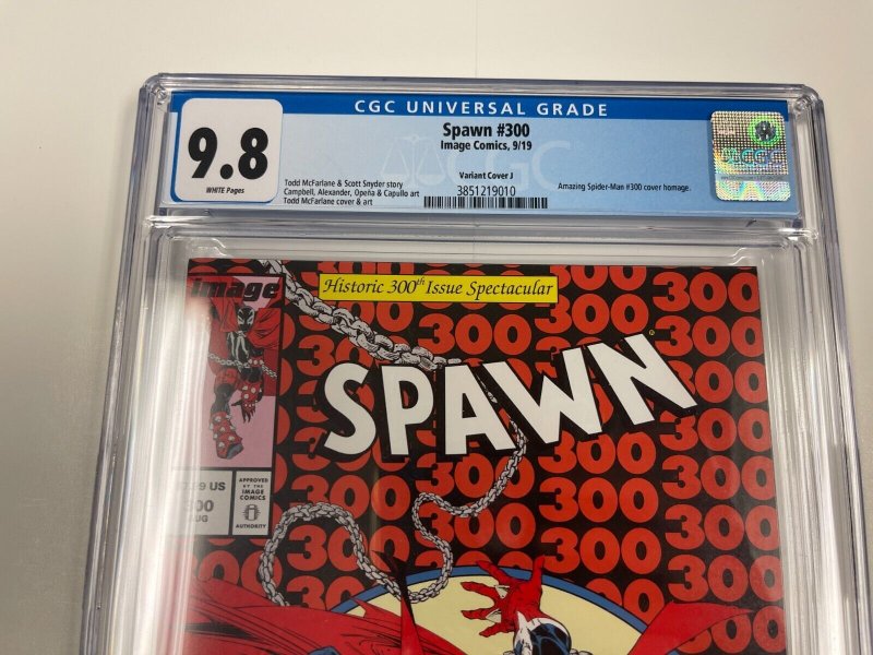 Spawn # 300 CGC Graded 9.8 Image Comic Book Variant Cover J 2019 Homage JH8