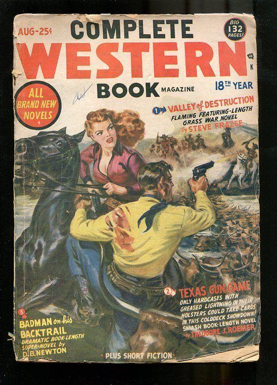 COMPLETE WESTERN PULP-1951-AUG-N SAUNDERS-RUSTLERS-GUNS G