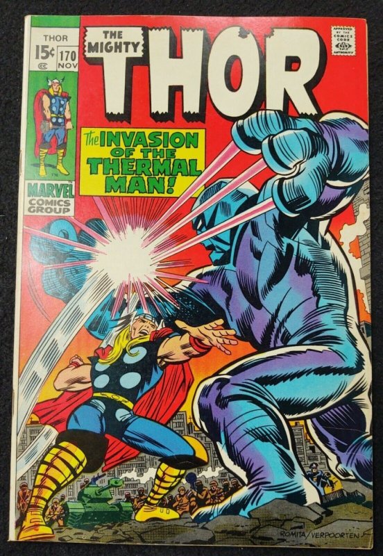 Thor (1966) #170 VF- (7.5) Thermal Man John Romita Cover Art Jack Kirby Art