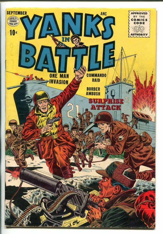 YANKS IN BATTLE #1 1956-QUALITY-1ST ISSUE-COMMIES-fn/vf 