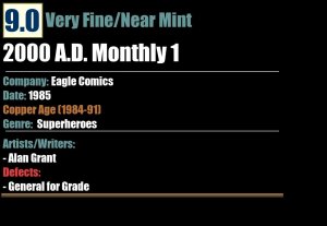 2000 A.D. Monthly 1 (1985) VF/NM 9.0 Judge Dread Alan Grant Eagle Comics