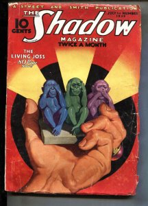 SHADOW 1933 July 1-THE LIVING JOSS-STREET AND SMITH-RARE PULP VG