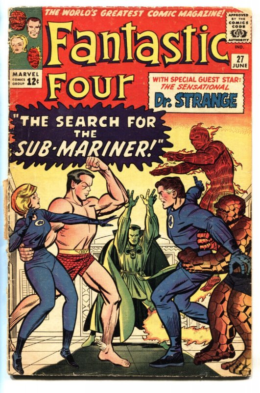 FANTASTIC FOUR #27 DR. STRANGE Sub-Mariner Marvel 1964 fr/g 