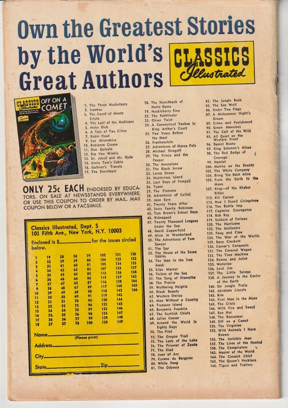 Classics llustrated # 149 Off on a Comet