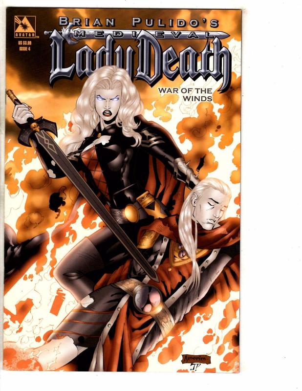 Lot Of 9 Lady Death Avatar Comic Books War Winds # 1 (3) 2 (2) 3 (2) 4 (2) J261