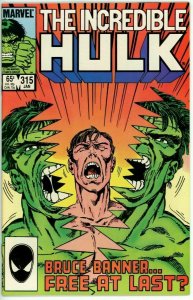 Incredible Hulk #315 (1962) - 9.4 NM *A Hulk Divided*