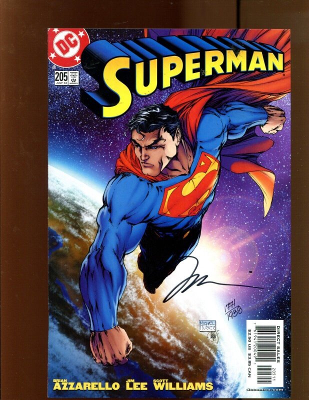 Superman #205 - SIGNED BY JIM LEE/WITH COA! (9.0) 2004