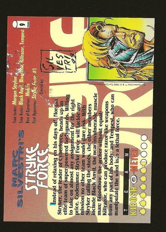 Wizard Image #9 STRYKE FORCE #1 1993 Promo Card