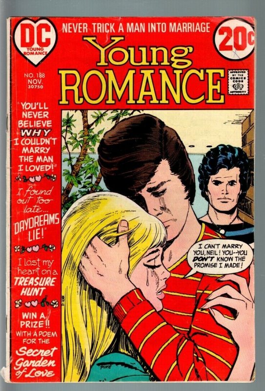 YOUNG ROMANCE #188 1972-DC COMICS-VG--DAYDREAMS LIE! VG- 