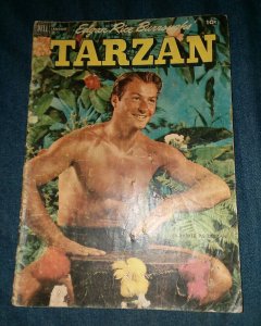 Edgar Rice Burroughs Tarzan #35 GD dell comics 1952 lex barker photo cover movie