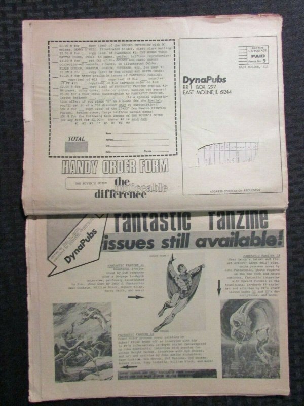 1970's BUYERS GUIDE FOR COMIC FANDOM Fanzine Newspaper #9 VG- 3.5