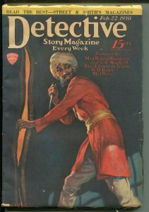 DETECTIVE STORY 2/22/1930-VIOLENT PULP THRILLS-TERRORIST-KNIFE-WEIRD MENACE-vg