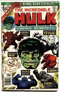 Incredible Hulk Annual #5 Groot cover. guardiansof the galaxy 1976.